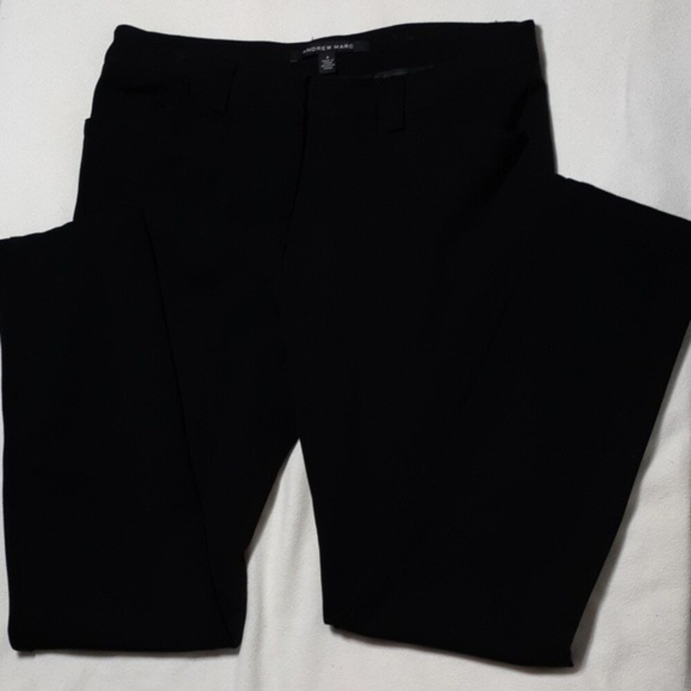 Andrew Mark Black dress pants 8 stretch classic career office work  m